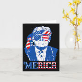 Trump Happy 4th van juli Trump Amerikaanse vlag Kaart (Gele Bloem)