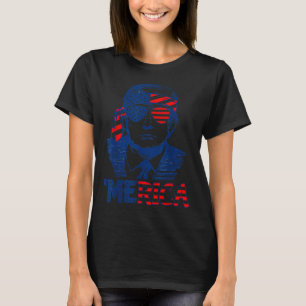Trump Happy 4th van juli Trump Amerikaanse vlag T-shirt