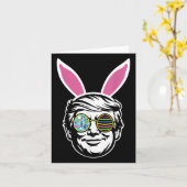 Trump Happy Easter Bunny Egg Hunt Spring Funny Hop Kaart (Gele Bloem)