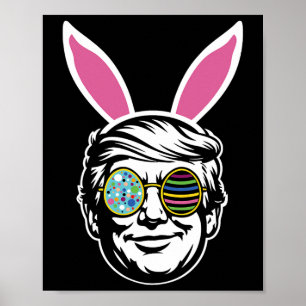 Trump Happy Pasen Konijn Eieren Jacht Lente Grappi Poster