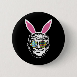 Trump Happy Pasen Konijn Eierjacht Lente Grappig H Ronde Button 5,7 Cm