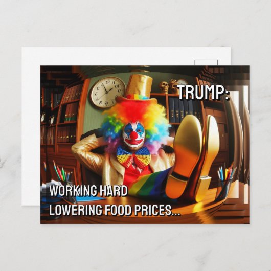 Trump: "Hard werken aan verlaging voedselprijzen" Briefkaart (Voorkant / Achterkant)