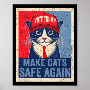 Trump Harris maakt huisdier weer veilig in Democra Poster
