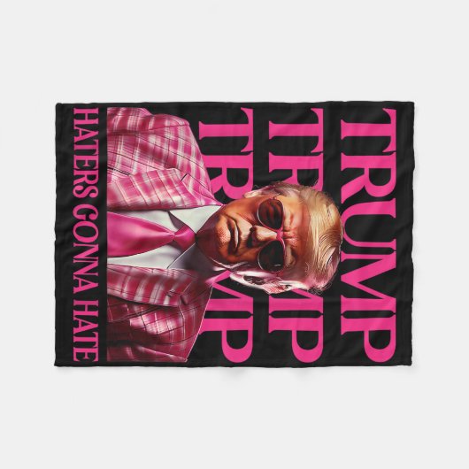 Trump Haters Gonna Hate, Grappig Trump Roze 2024 Fleece Deken (Voorkant (Horizontaal))
