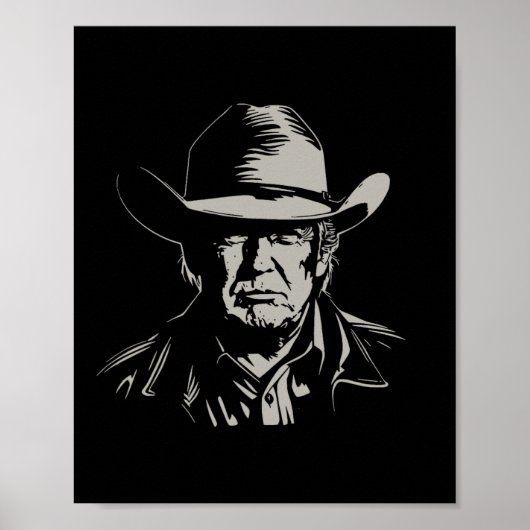 Trump Head Cowboy USA 2024 Stemming US Maga 1 Poster (Voorkant)