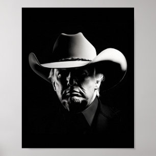 Trump Head Cowboy USA 2024 Stemming US Maga Poster