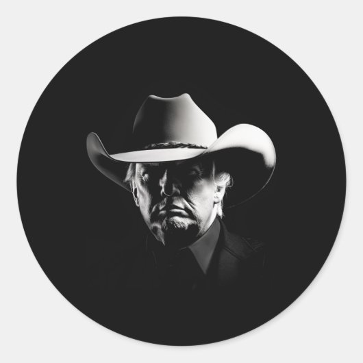 Trump Head Cowboy USA 2024 Stemming US Maga Ronde Sticker (Voorkant)