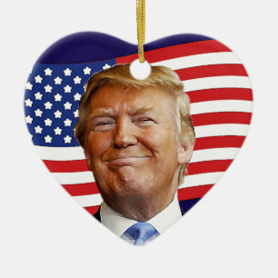 Trump Heart Keramisch Ornament