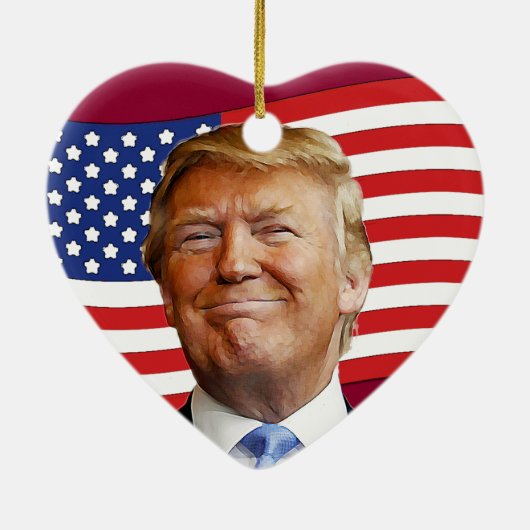 Trump Heart Keramisch Ornament (Achterkant)