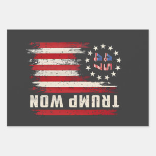 Trump heeft de inauguratie van de Amerikaanse vlag Inpakpapier Vel