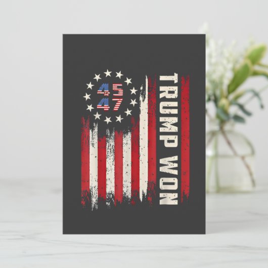 Trump heeft de inauguratie van de Amerikaanse vlag Kaart (Staand voorkant)