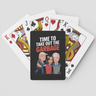 Trump heeft de tijd genomen om de vuilnisbak uit t pokerkaarten