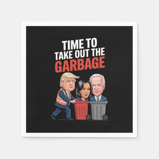 Trump heeft de tijd genomen om de vuilnisbak uit t servet (Voorkant)