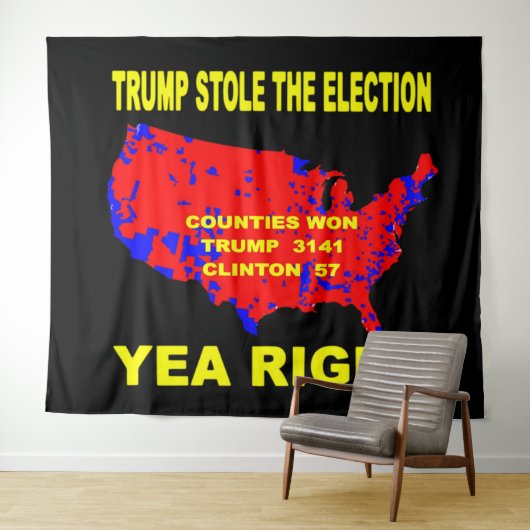 TRUMP HEEFT DE VERKIEZING GESTOLEN WANDKLEED (In Situ (horizontaal))