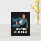 Trump heeft geweldige spijkerbroek Grappig grafisc Kaart (Gele Bloem)