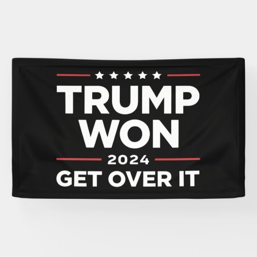 Trump Heeft Gewonnen Kom Er Overheen 2024 Spandoek (Horizontaal)