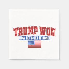 Trump heeft gewonnen, laat maar komen servet