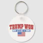 Trump heeft gewonnen, laat maar komen sleutelhanger (Voorkant)