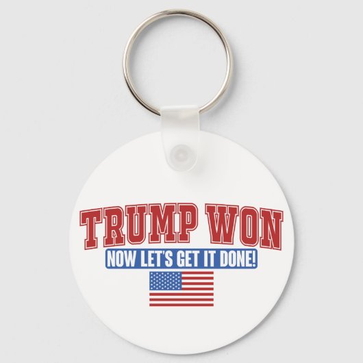 Trump heeft gewonnen, laat maar komen sleutelhanger (Voorkant)