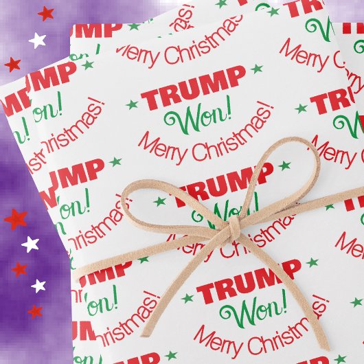 Trump heeft gewonnen! Rood Groen Vrolijk Kerstset Inpakpapier Vel