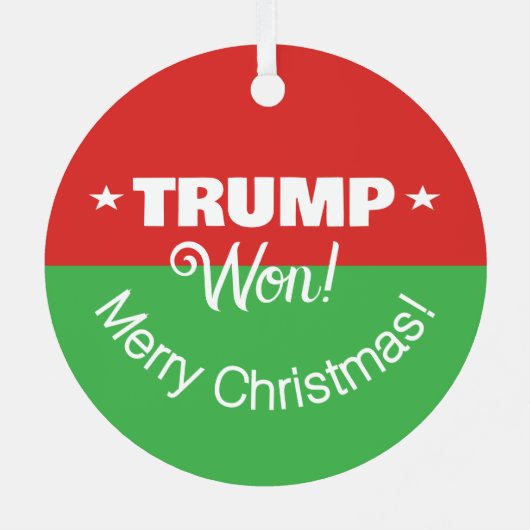 Trump heeft gewonnen! vrolijk kerstfeest metalen ornament (Achterkant)