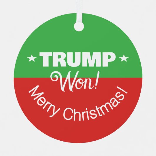 Trump heeft gewonnen! vrolijk kerstfeest metalen ornament (Voorkant)