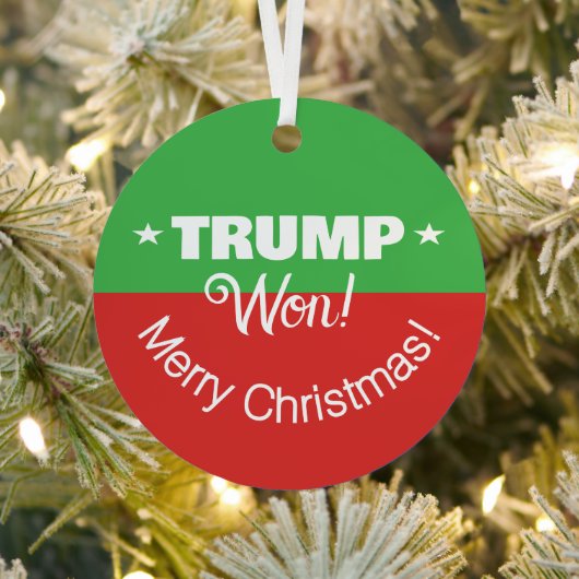 Trump heeft gewonnen! vrolijk kerstfeest metalen ornament (Insitu)