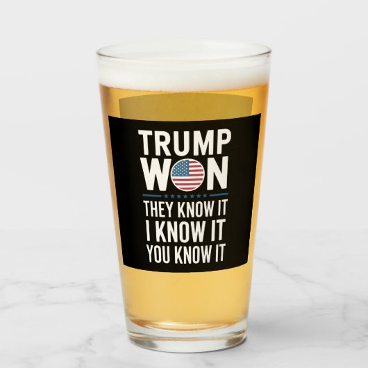 Trump Heeft Gewonnen Zij Weten Het 2024 47e Presid Glas (Voorkant gevuld)
