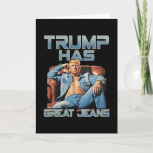 Trump Heeft Grote Broeken Funny Grafisch Retro Den Kaart