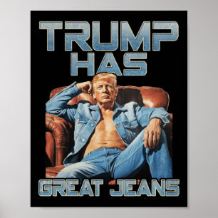 Trump Heeft Grote Broeken Funny Grafisch Retro Den Poster