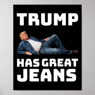 Trump Heeft Grote Broeken Funny Grafische T-shirt Poster