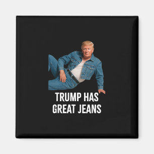 Trump Heeft Grote Broeken Funny Graphic Tee Retro  Magneet