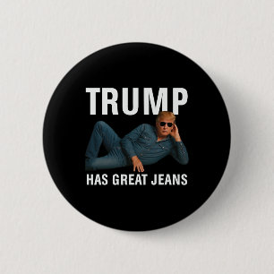 Trump Heeft Grote Broeken Funny Graphic Tee Retro Ronde Button 5,7 Cm
