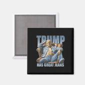 Trump Heeft Grote Broeken Grappig Retro Magneet (Voorkant / Achterkant)