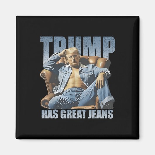 Trump Heeft Grote Broeken Grappig Retro Magneet (Voorkant)