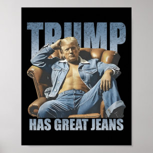 Trump Heeft Grote Broeken Grappig Retro  Poster