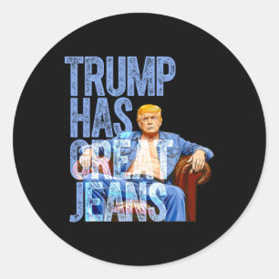 Trump Heeft Grote Broeken Grappige Politieke Meme Ronde Sticker