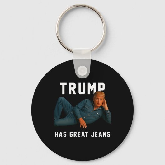 Trump Heeft Grote Jeans Grappige Meme _1 Sleutelhanger (Voorkant)