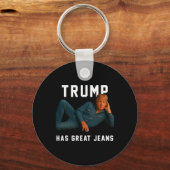 Trump Heeft Grote Jeans Grappige Meme _1 Sleutelhanger (Voorkant)