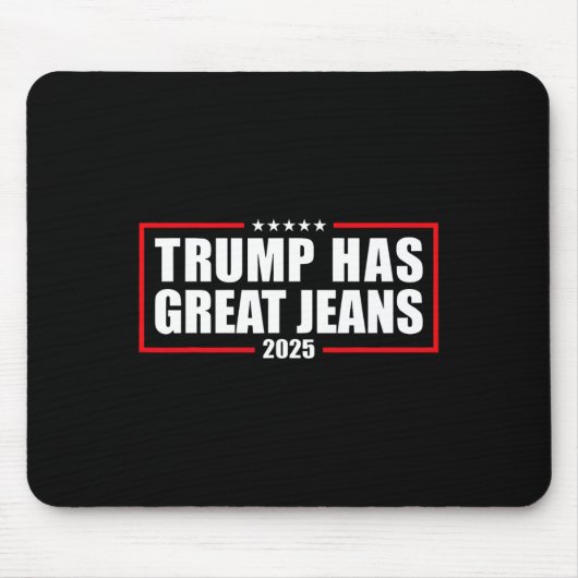 Trump Heeft Grote Jeans Grappige Retro Denim Meme Muismat (Voorkant)