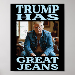 Trump Heeft Grote Jeans Grappige Uitspraak Meme Hu Poster