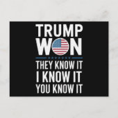 Trump heeft het 47ste President van 2024 gewonnen Briefkaart (Voorkant)