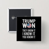 Trump heeft het 47ste President van 2024 gewonnen Vierkante Button 5,1 Cm (Voorkant /achterkant)
