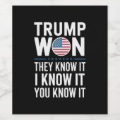 Trump heeft het 47ste President van 2024 gewonnen Wijn Etiket (Enkel label)