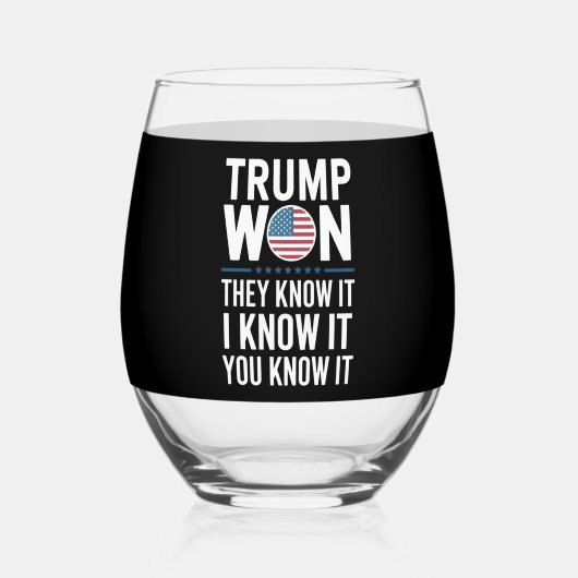 Trump heeft het 47ste President van 2024 gewonnen Wijnglas Zonder Voet (Achterkant)