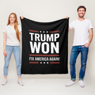 Trump heeft MAGA Trump-winnaar 2024 Fix America op Fleece Deken
