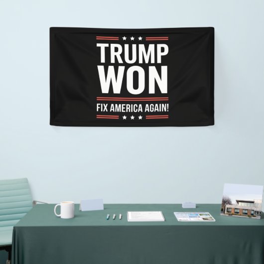 Trump heeft MAGA Trump-winnaar 2024 Fix America op Spandoek (Beurs)