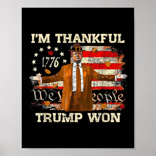 Trump heeft Mannen Thanksgiving Herfst Turkije gew Poster (Voorkant)