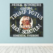TRUMP HEEFT NEKSCROTUMSYNDROOM CANVAS AFDRUK (Insitu (Houten vloer))