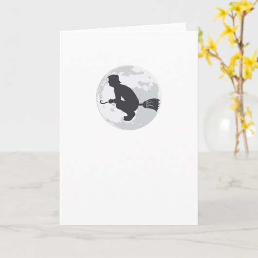 Trump Heksenbezem Grappige Halloween Kaart (Gele Bloem)